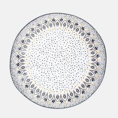 SARA MILLER Artisanne Noir Mandala Yuvarlak Servis Kasesi - Büyük Boy