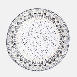 SARA MILLER Artisanne Noir Mandala Yuvarlak Servis Kasesi - Büyük Boy