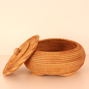 Hitit Rattan Kapaklı Saklama Kutusu