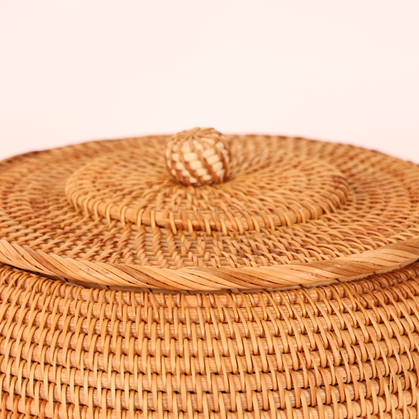 Hitit Rattan Kapaklı Saklama Kutusu