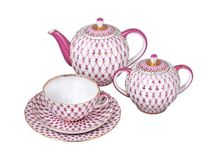 IMPERIAL PORCELAIN - Lale Kırmızı Ağ Çay Takımı 6/20