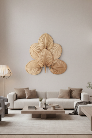 Altılı Tasarım Doğal Palmiye Yaprağı 75x75 cm
