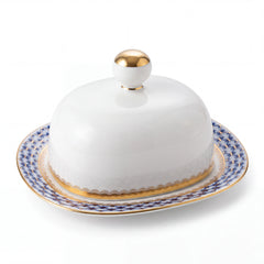 IMPERIAL PORCELAIN - Kapaklı Tereyağlık Dikdörtgen Cobalt Net