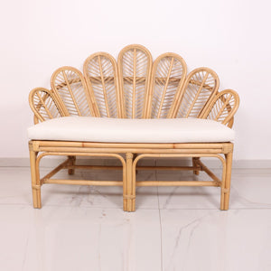 Palmiye Doğal Kubu Rattan Çift Kişilik Berjer