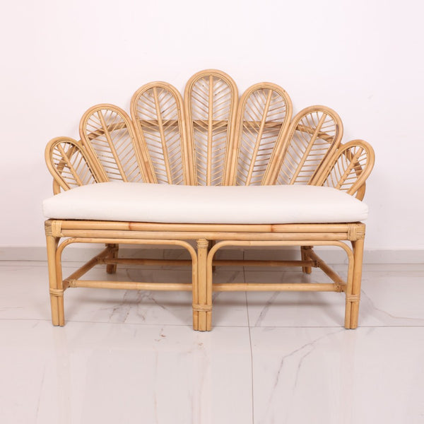Palmiye Doğal Kubu Rattan Çift Kişilik Berjer