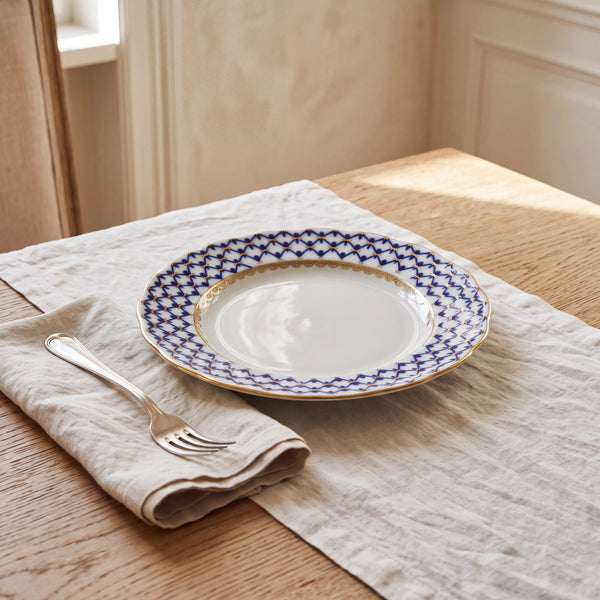 IMPERIAL PORCELAIN - Pasta Tabağı Dalga Kenar 20 cm Cobalt Net