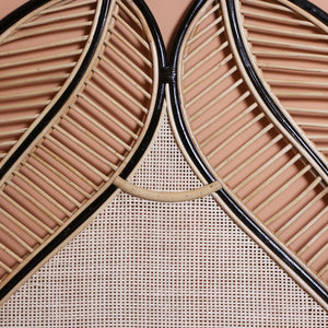 Siyah Elisa Doğal Rattan & Hazeran Yatak Başlığı 160x175 cm