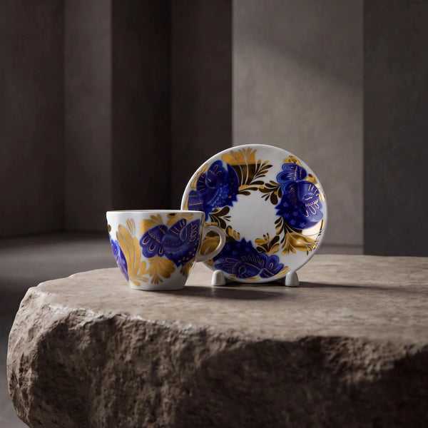 IMPERIAL PORCELAIN - Kahve FincanI Lale Form Altın Bahçe