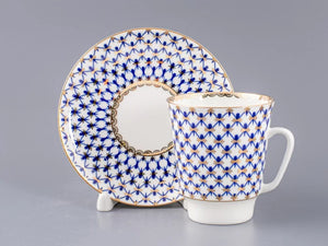 IMPERIAL PORCELAIN - Mayıs Kobalt Ağ Fincan ve Tabağı