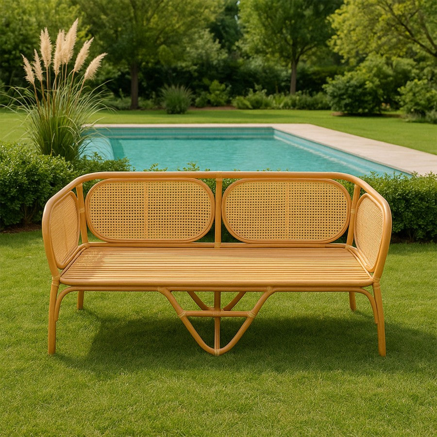 Keyif Doğal Rattan İkili Koltuk 200x80x82