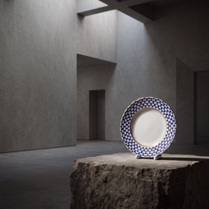 IMPERIAL PORCELAIN - Pasta Tabağı Dalga Kenar 20 cm Cobalt Net