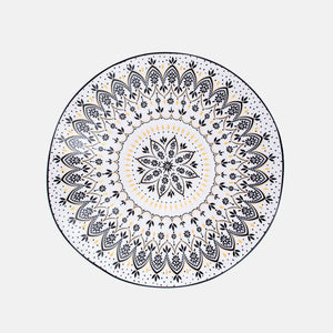 SARA MILLER Artisanne Noir Mandala Yuvarlak Servis Kasesi - Orta Boy