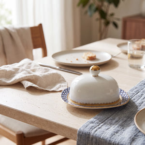 IMPERIAL PORCELAIN - Kapaklı Tereyağlık Dikdörtgen Cobalt Net