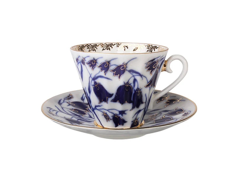 IMPERIAL PORCELAIN - Çay Fincanı Radyal Mavi Çan Çiçekleri