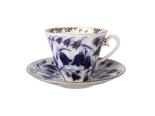 IMPERIAL PORCELAIN - Çay Fincanı Radyal Mavi Çan Çiçekleri