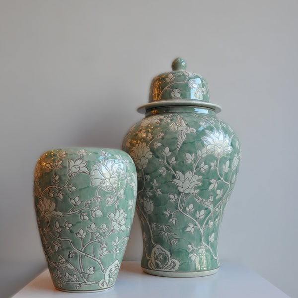 Porselen Kapaklı Tasarım Aksesuar Vazo