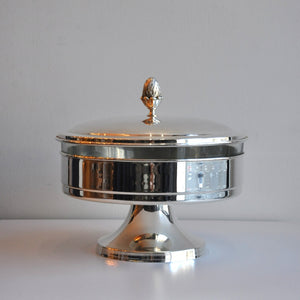 Gümüş Kestane Kapaklı Ayaklı Camlı Sunumluk Büyük Boy