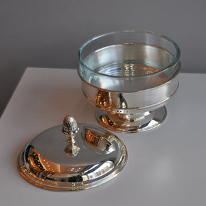 Gümüş Kestane Kapaklı Ayaklı Camlı Sunumluk Küçük Boy