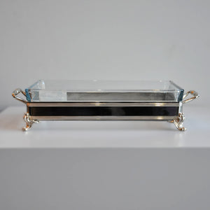 Gümüş Camlı Dikdörtgen Sunumluk