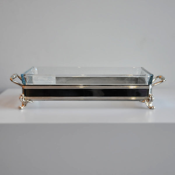 Gümüş Camlı Dikdörtgen Sunumluk