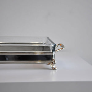 Gümüş Camlı Dikdörtgen Sunumluk