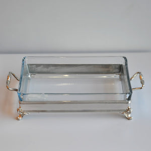 Gümüş Camlı Dikdörtgen Sunumluk