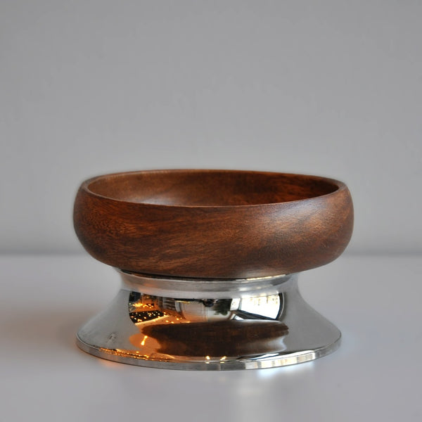 Gümüş Ayaklı Ahşap Meyve/Çerez/Kahvaltılık Kasesi