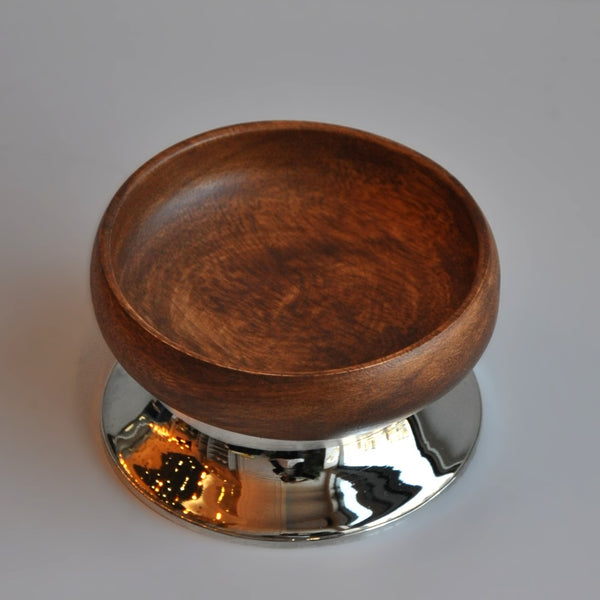 Gümüş Ayaklı Ahşap Meyve/Çerez/Kahvaltılık Kasesi