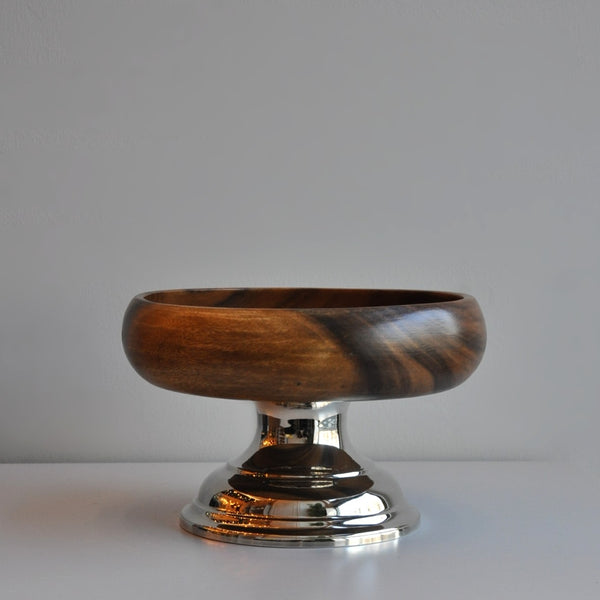 Gümüş Ayaklı Ahşap Sunum Kasesi