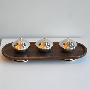 Ahşap Gümüş Ayaklı 3'lü Çerezlik/Mezelik