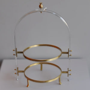 Pirinç Detaylı Pleksi Etajer