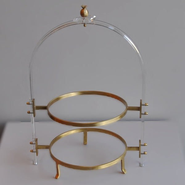 Pirinç Detaylı Pleksi Etajer