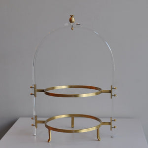 Pirinç Detaylı Pleksi Etajer