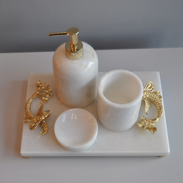 Koi Tasarım Mermer 4lü Banyo Seti