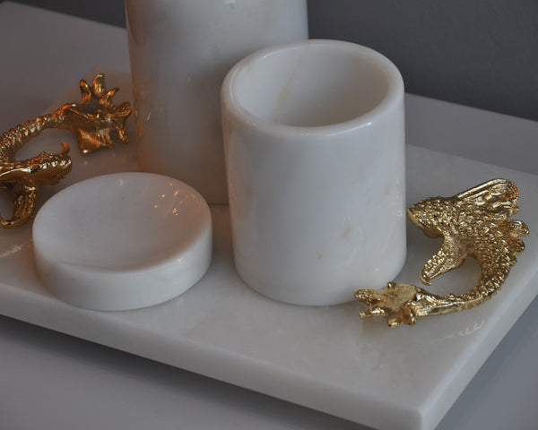 Koi Tasarım Mermer 4lü Banyo Seti