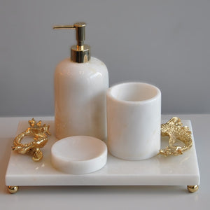 Koi Tasarım Mermer 4lü Banyo Seti