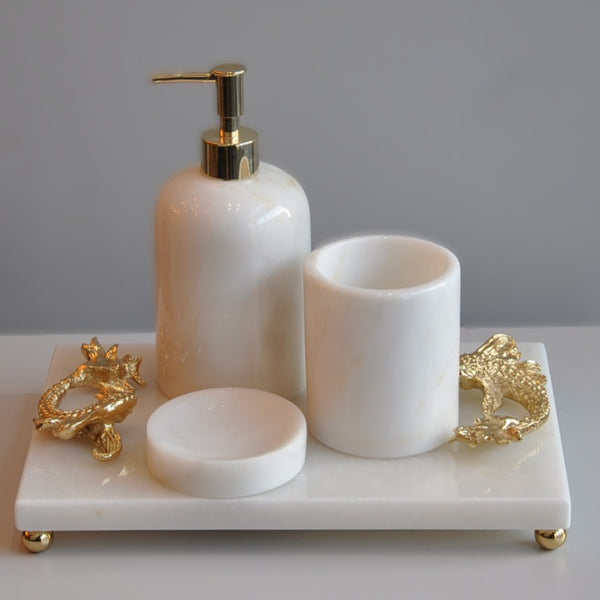 Koi Tasarım Mermer 4lü Banyo Seti