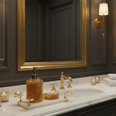 Ginko Onyx Mermer 3lü Banyo Seti