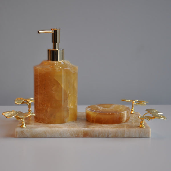 Ginko 3lü Banyo Seti Onyx Mermer