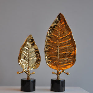 Mermer Yaprak Dekor 2li