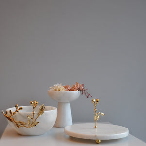 Zeytindalı Aksesuarlı Mermer Sunumluk