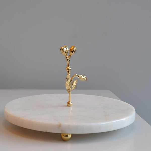 Zeytindalı Aksesuarlı Mermer Sunumluk