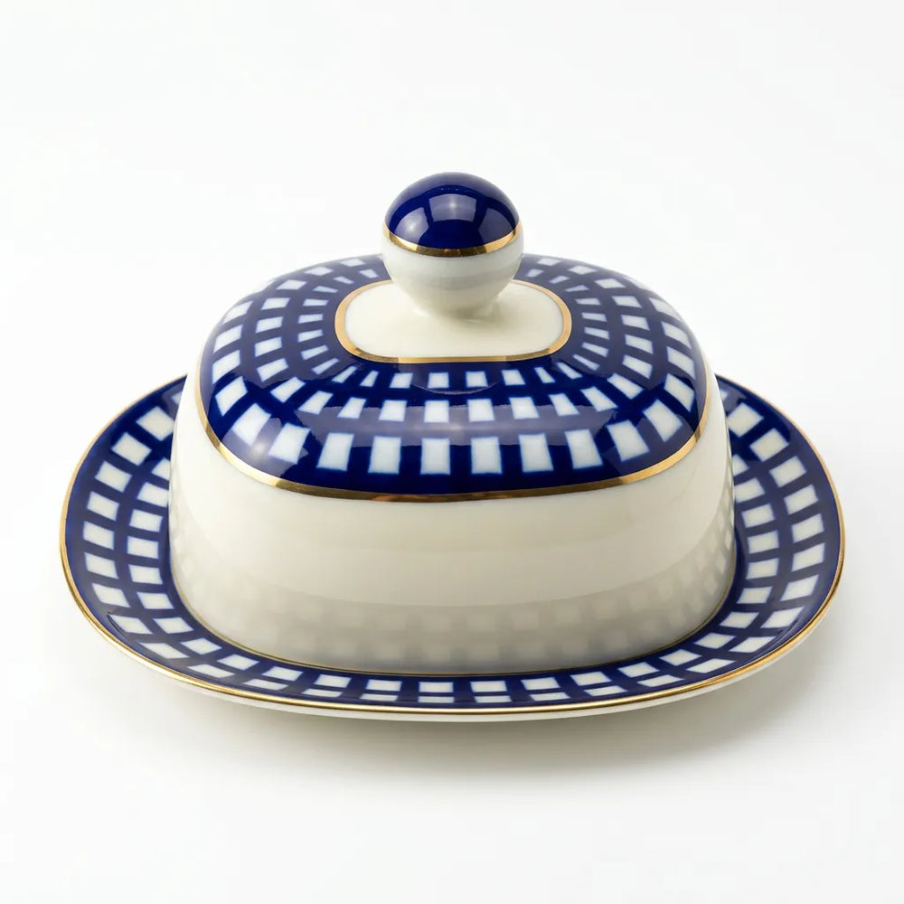 IMPERIAL PORCELAIN - Quattro Dikdörtgen Cobalt Tereyağlık