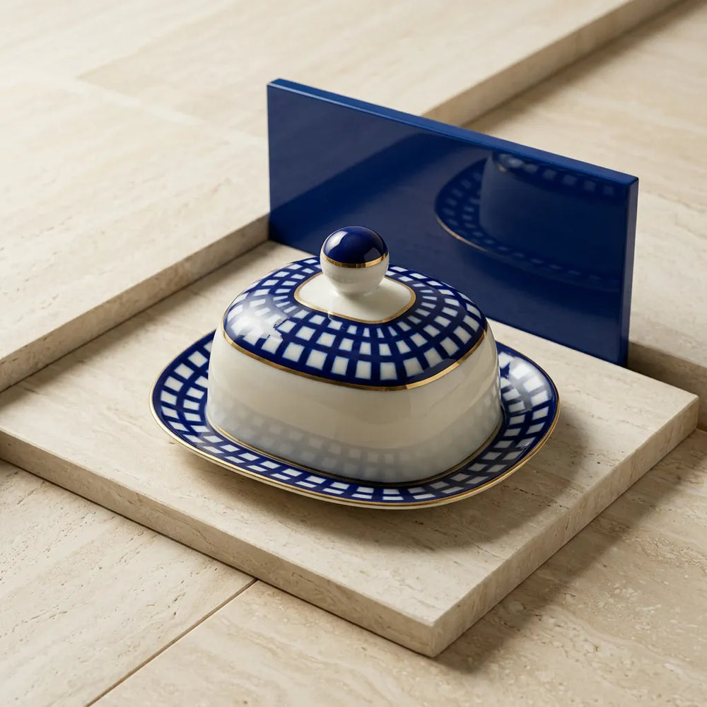 IMPERIAL PORCELAIN - Quattro Dikdörtgen Cobalt Tereyağlık