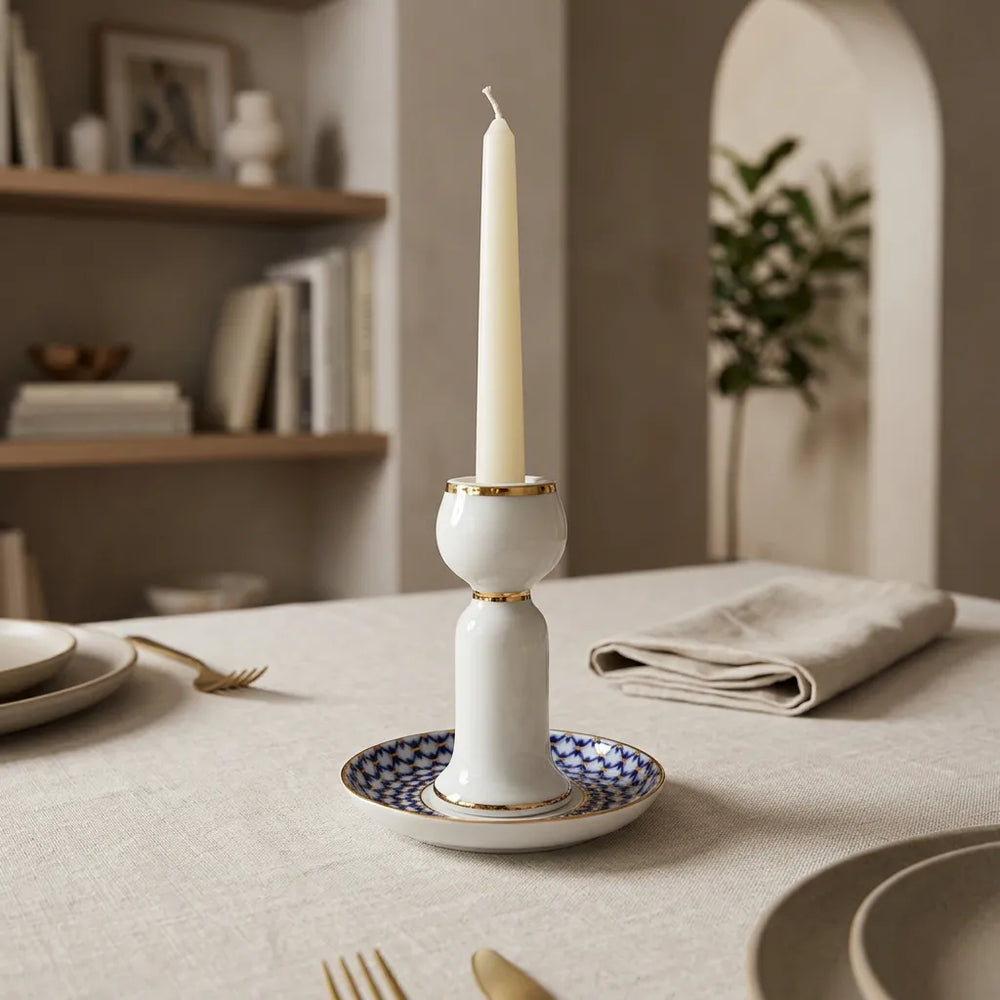 IMPERIAL PORCELAIN - Cobalt Net Şamdan Tomurcuk