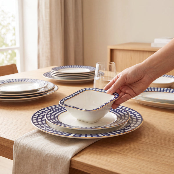 IMPERIAL PORCELAIN - Quattro Yemek Takımı Cobalt 6 Kişilik 24 Parça