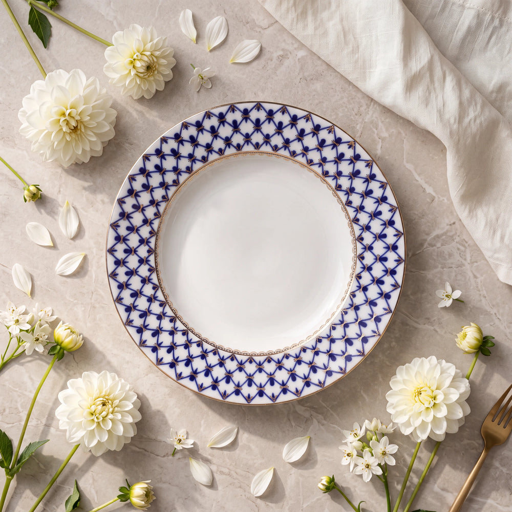 IMPERIAL PORCELAIN - Cobalt Net Düz Tabak Servis Tabağı 27 cm