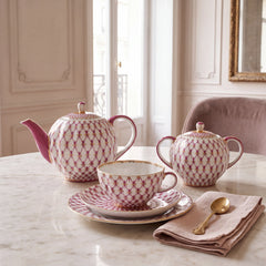 IMPERIAL PORCELAIN - Lale Kırmızı Ağ Çay Takımı 6/20