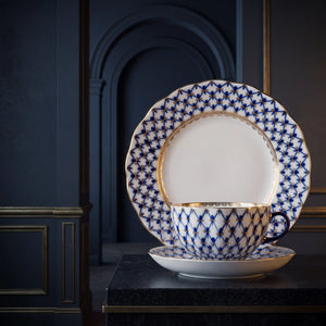 IMPERIAL PORCELAIN - Çay Seti Tulip Cobalt Net Trio