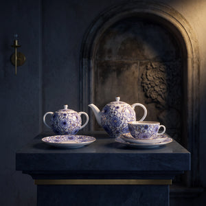 IMPERIAL PORCELAIN - Lale Form Kıvrımlı Dal Çay Seti 6 Kişilik/20 Parça